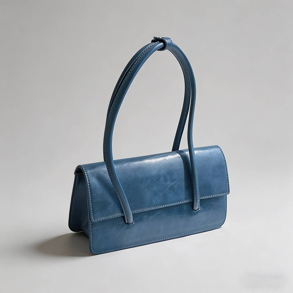 Sleek Structured Faux Shoulder Bag