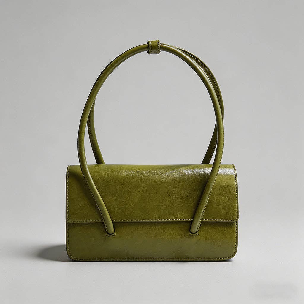 Sleek Structured Faux Shoulder Bag