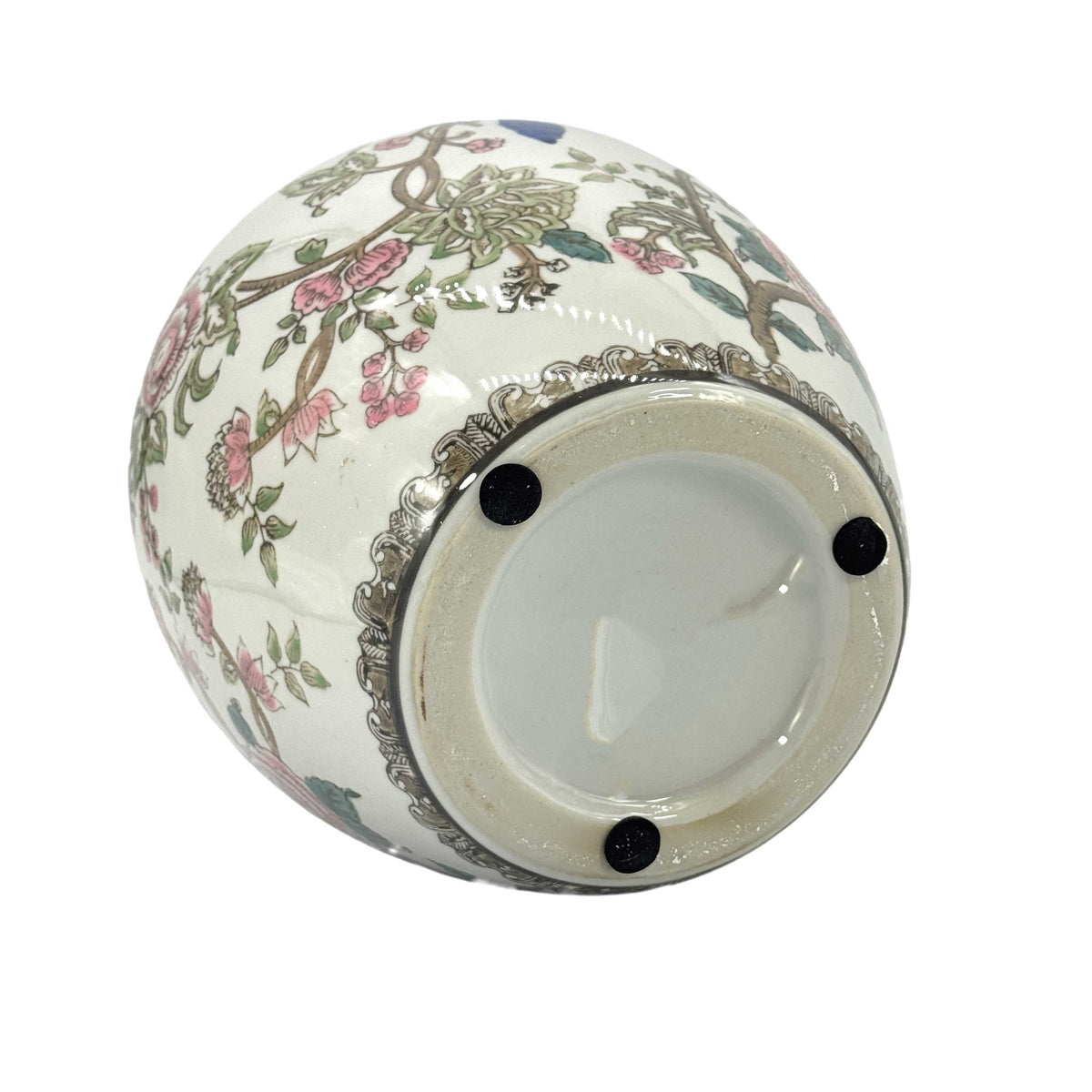 Multicolor Parrot Ceramic Chinoiserie Vase 10"