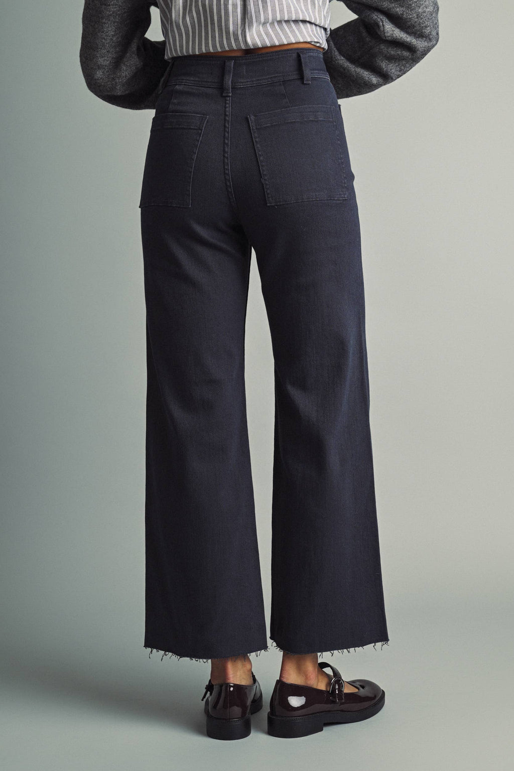 STRAIGHT WIDE LEG PANTS WITH FRONT POCKET