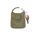 Olive Croc-Embossed Handbag with Scarf
