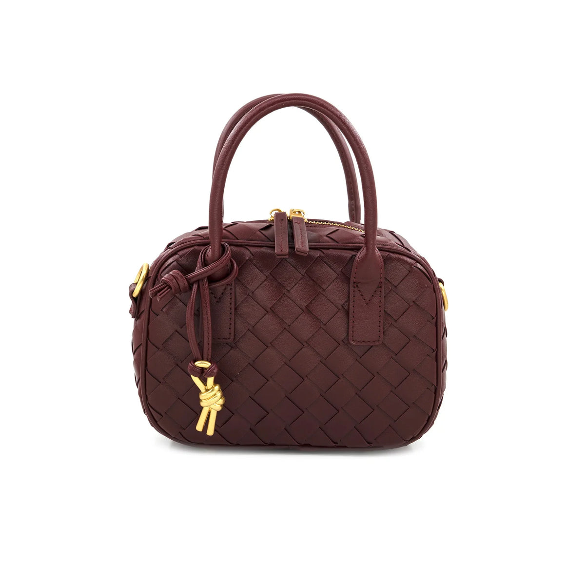 Burgundy Woven Handbag