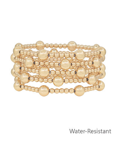 Gold Beaded Bracelet Stack