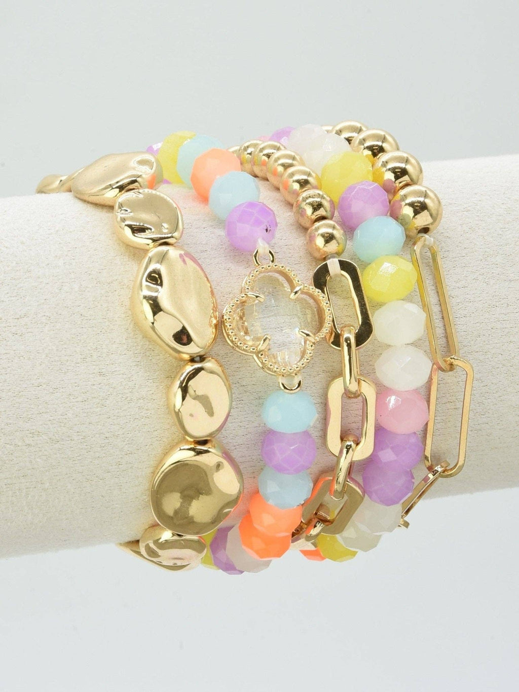 Beaded Clover Accent Jewelry Set Bracelet