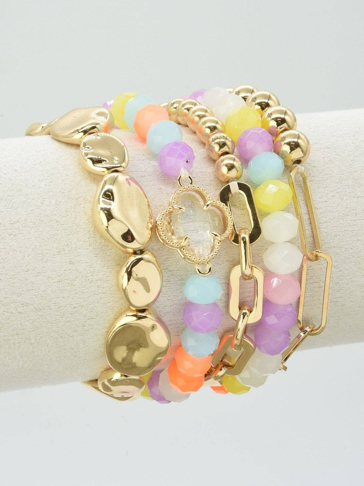 Beaded Clover Accent Jewelry Set Bracelet