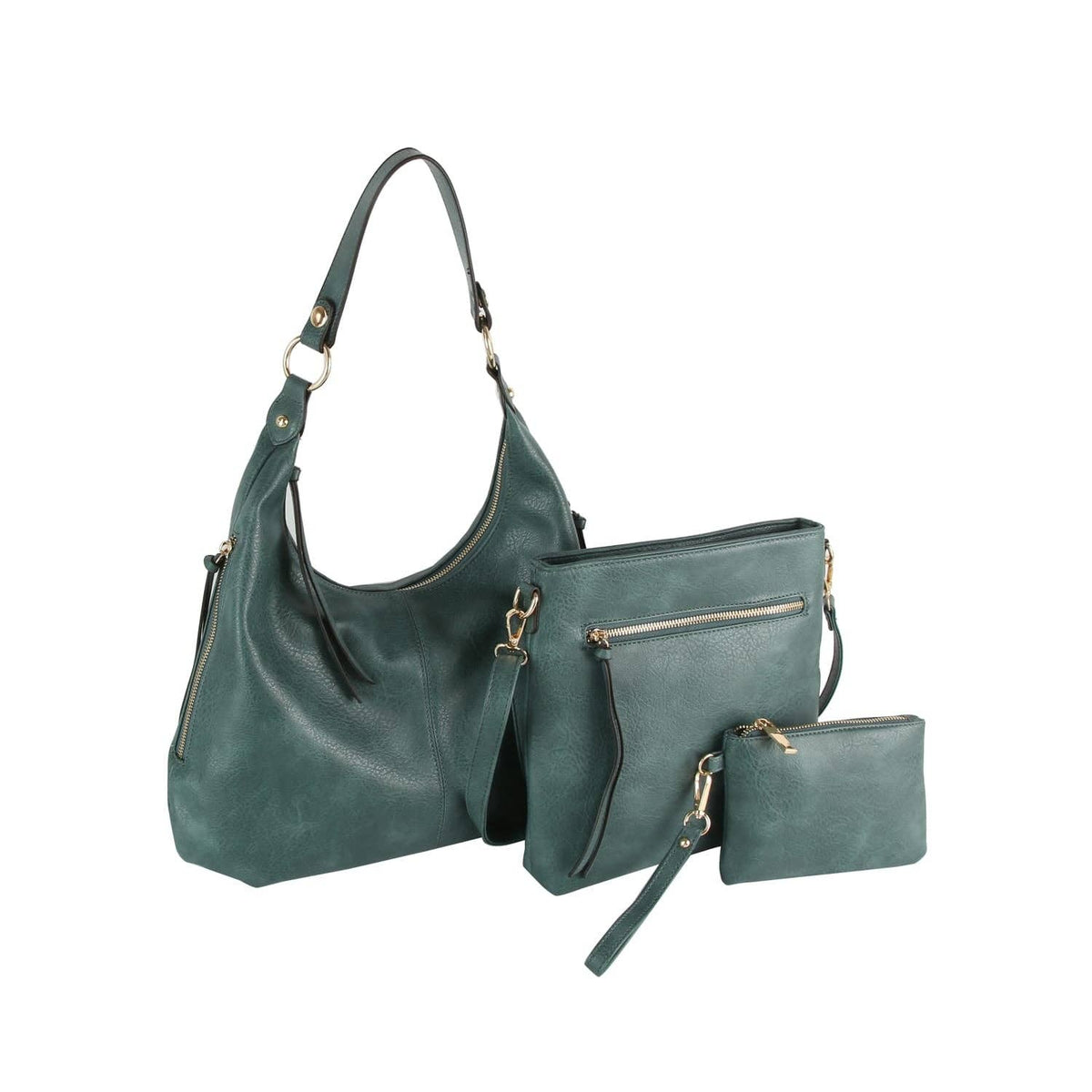 LMD038Z 3 in 1 Hobo, Crossbody, Wristlet Set