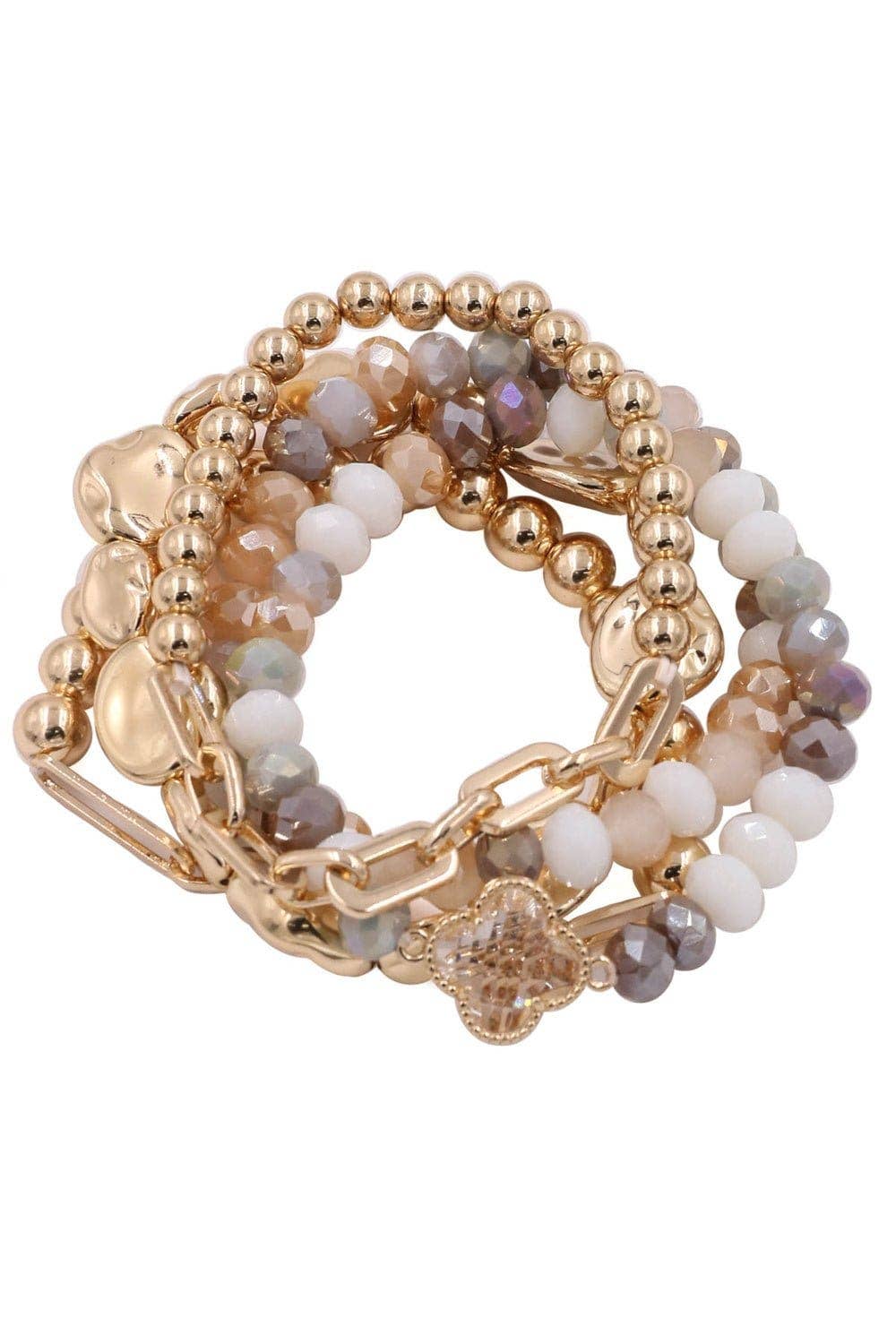 Beaded Clover Accent Jewelry Set Bracelet