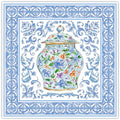 Handpainted Blue Chinoiserie Urn Square Placemat