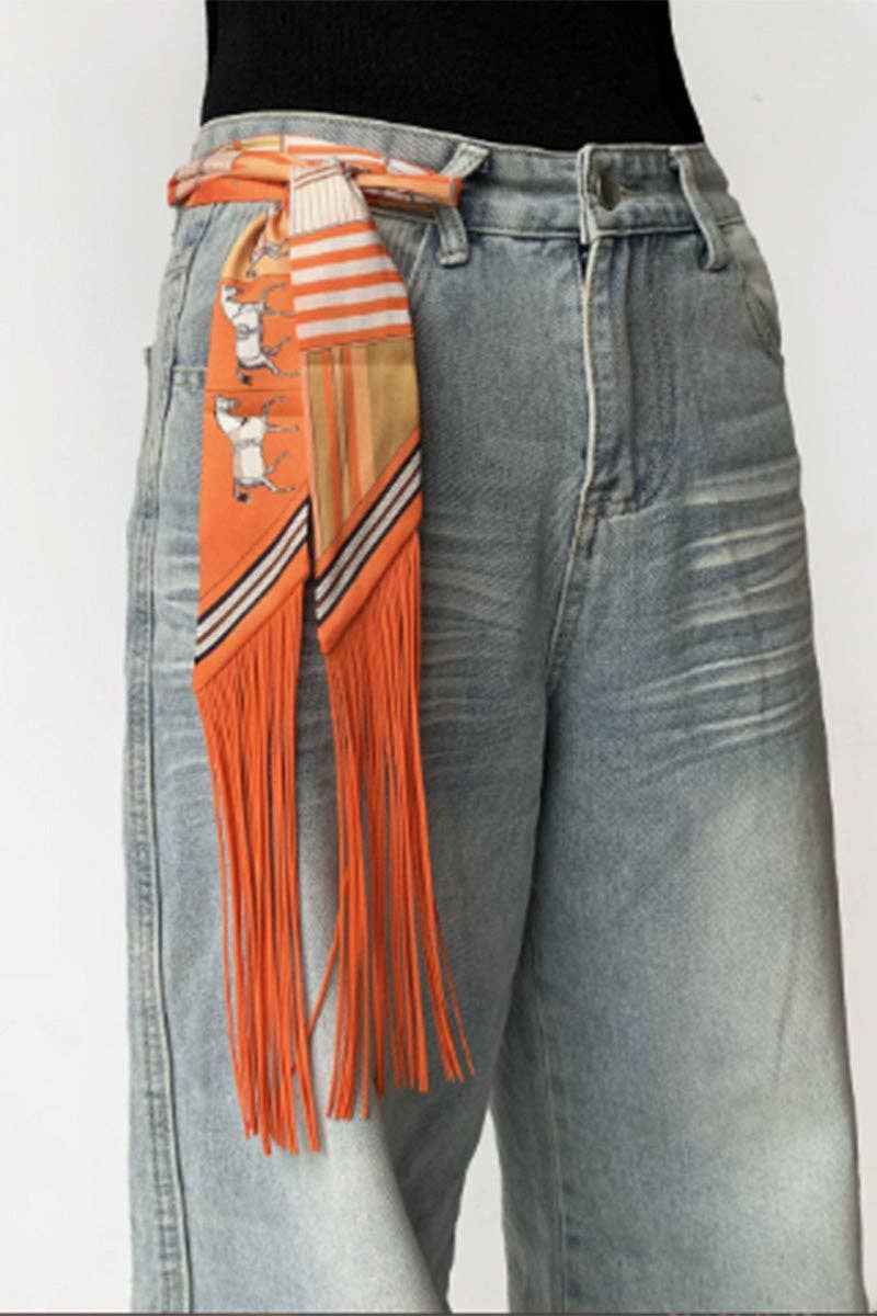 Printed Fringed Detail Scarf