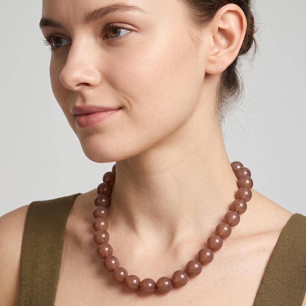 SECRET BOX_Bold Chunky Round Beaded Statement Necklace