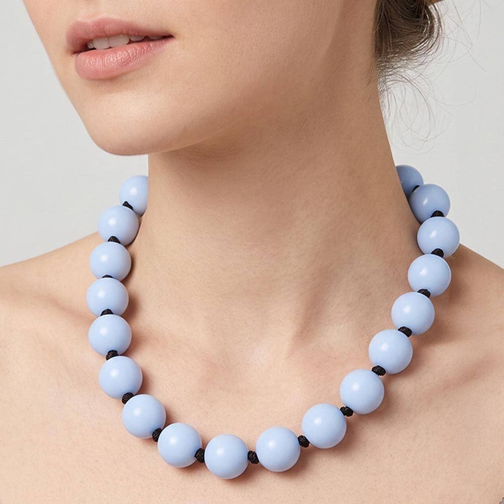 SECRET BOX_Chunky Round Beaded Statement Necklace
