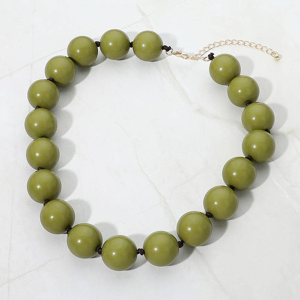 SECRET BOX_Chunky Round Beaded Statement Necklace