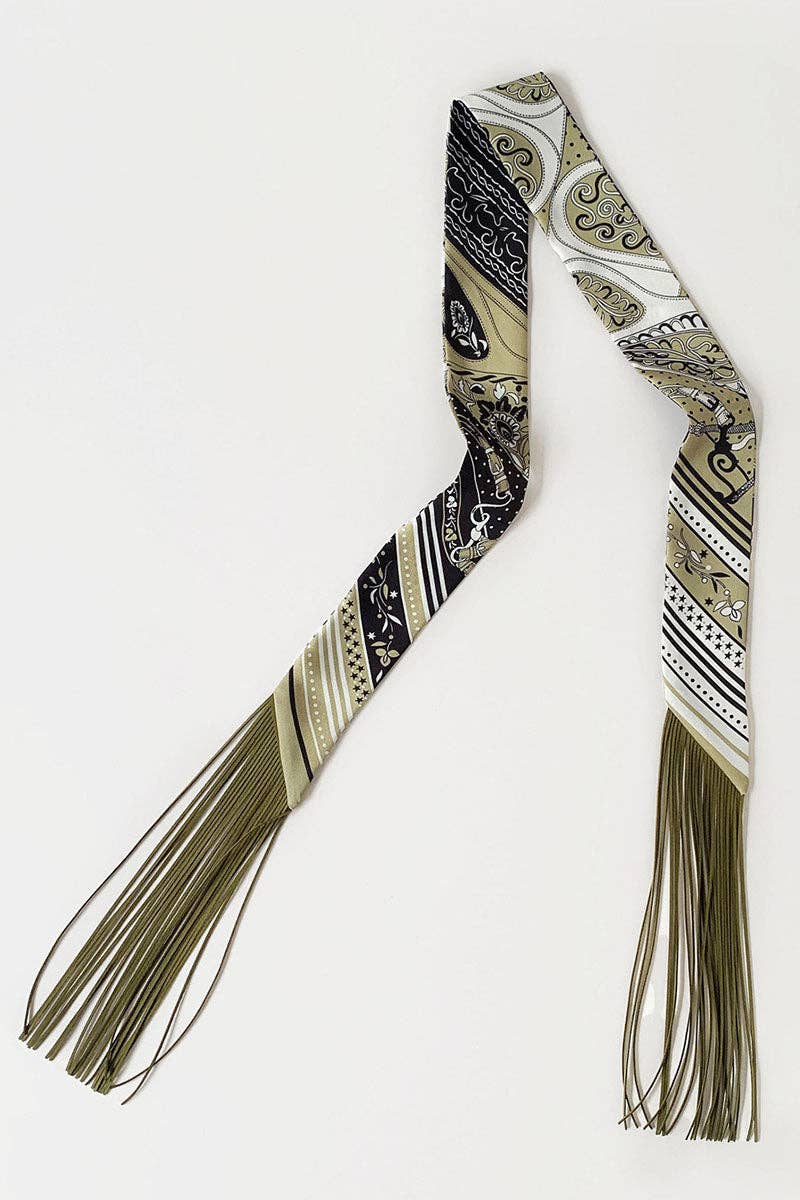 Printed Fringed Detail Scarf