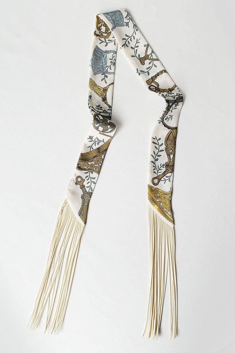 Printed Fringed Detail Scarf