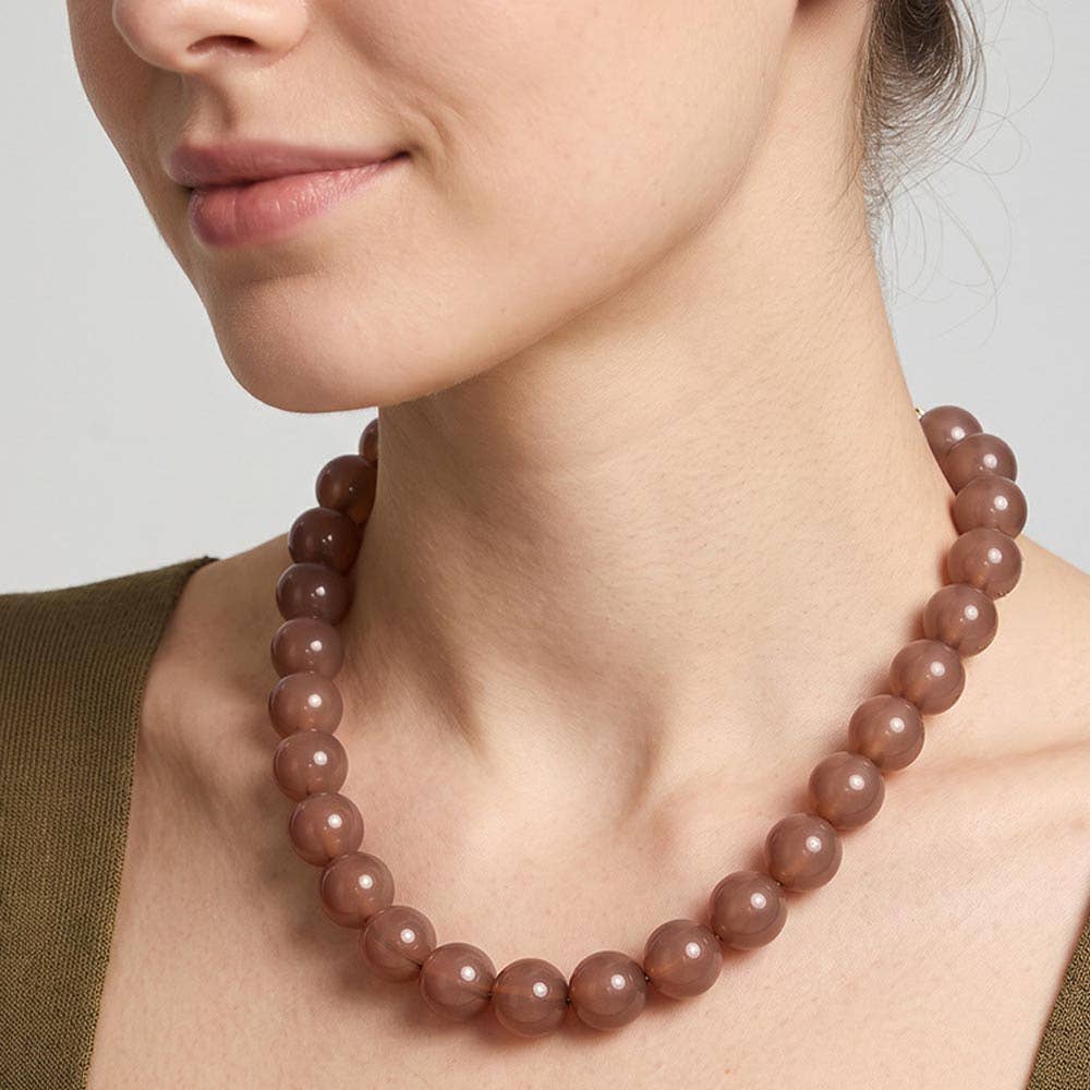 SECRET BOX_Bold Chunky Round Beaded Statement Necklace