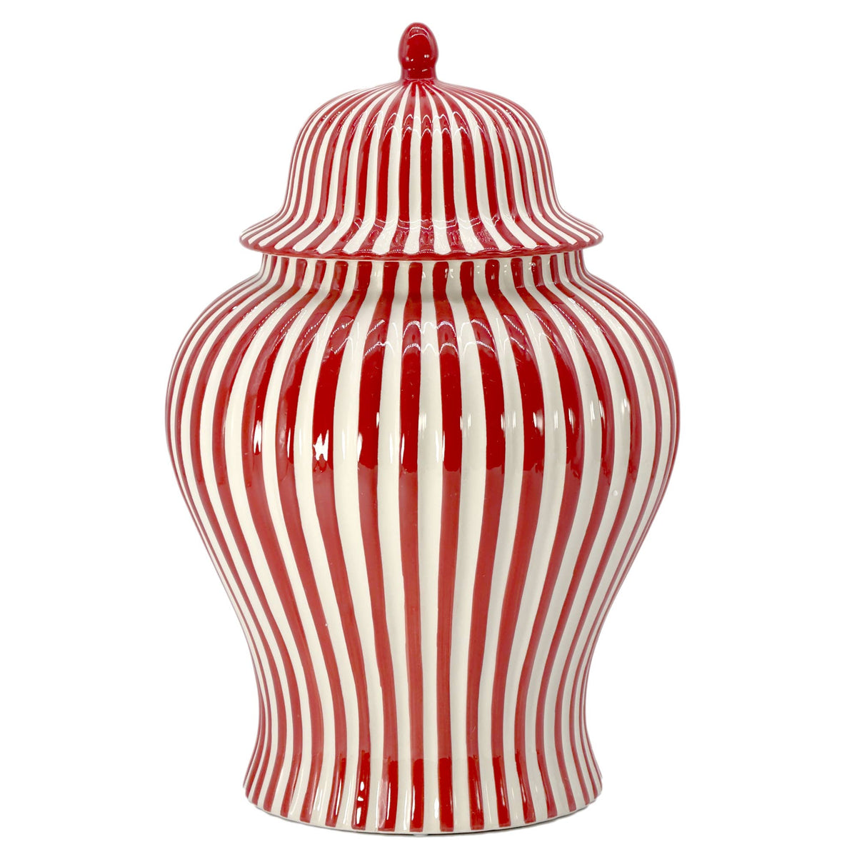 Candy Cane Striped Ceramic Vase 18" [New Colors 2026]