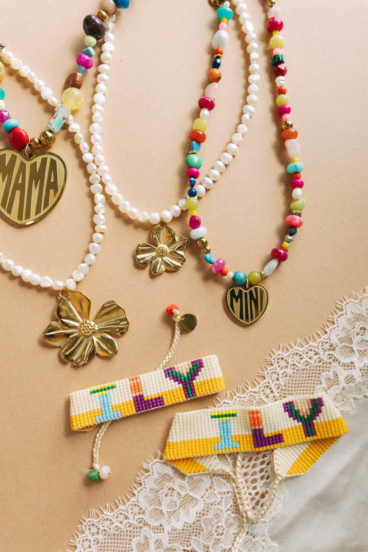 For The Moms Beaded Necklace - MAMA