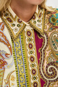 Paisley Print Belted Shirt Dress