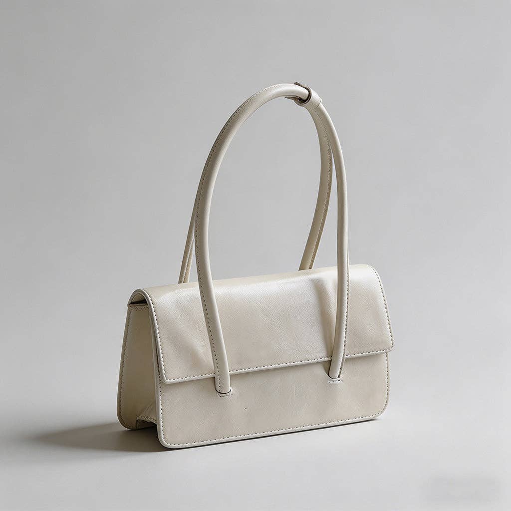 Sleek Structured Faux Shoulder Bag