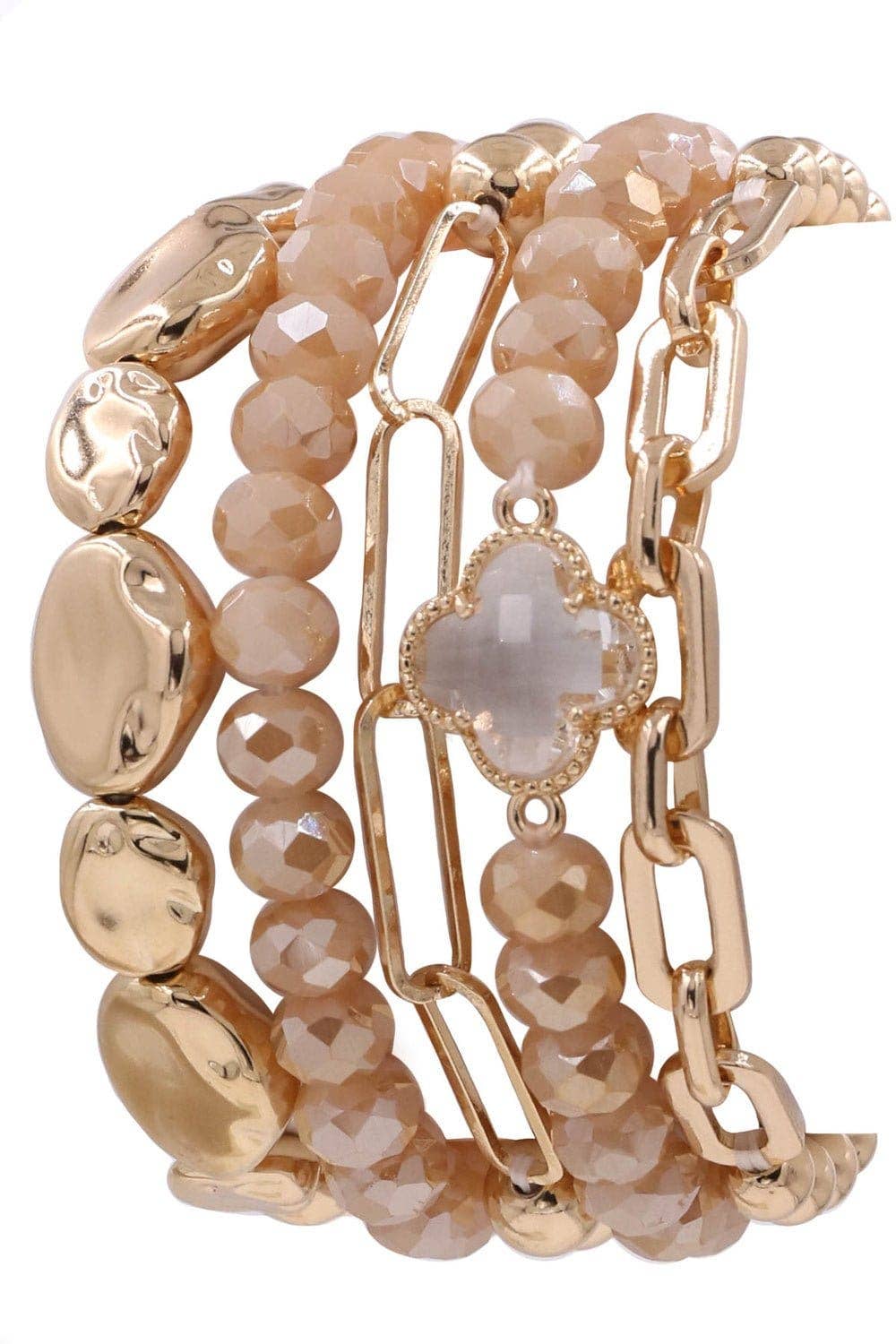 Beaded Clover Accent Jewelry Set Bracelet