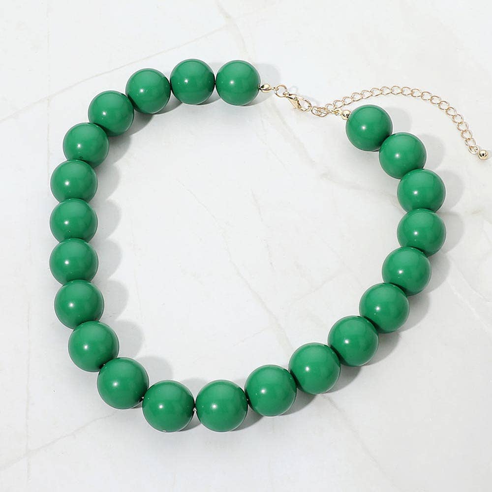 SECRET BOX_Bold Chunky Round Beaded Statement Necklace