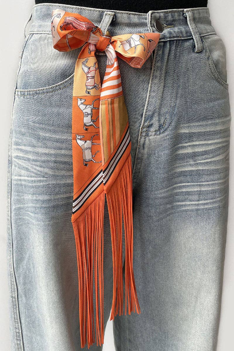 Printed Fringed Detail Scarf