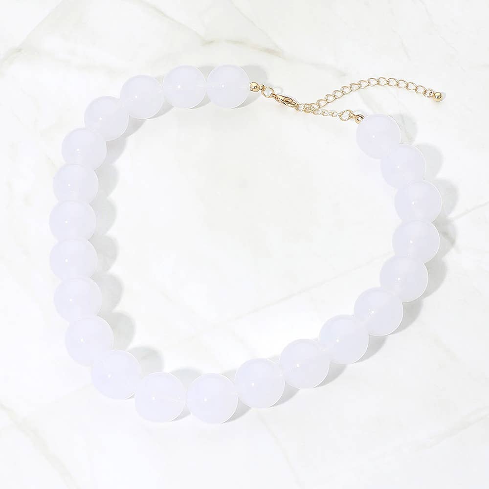 SECRET BOX_Bold Chunky Round Beaded Statement Necklace