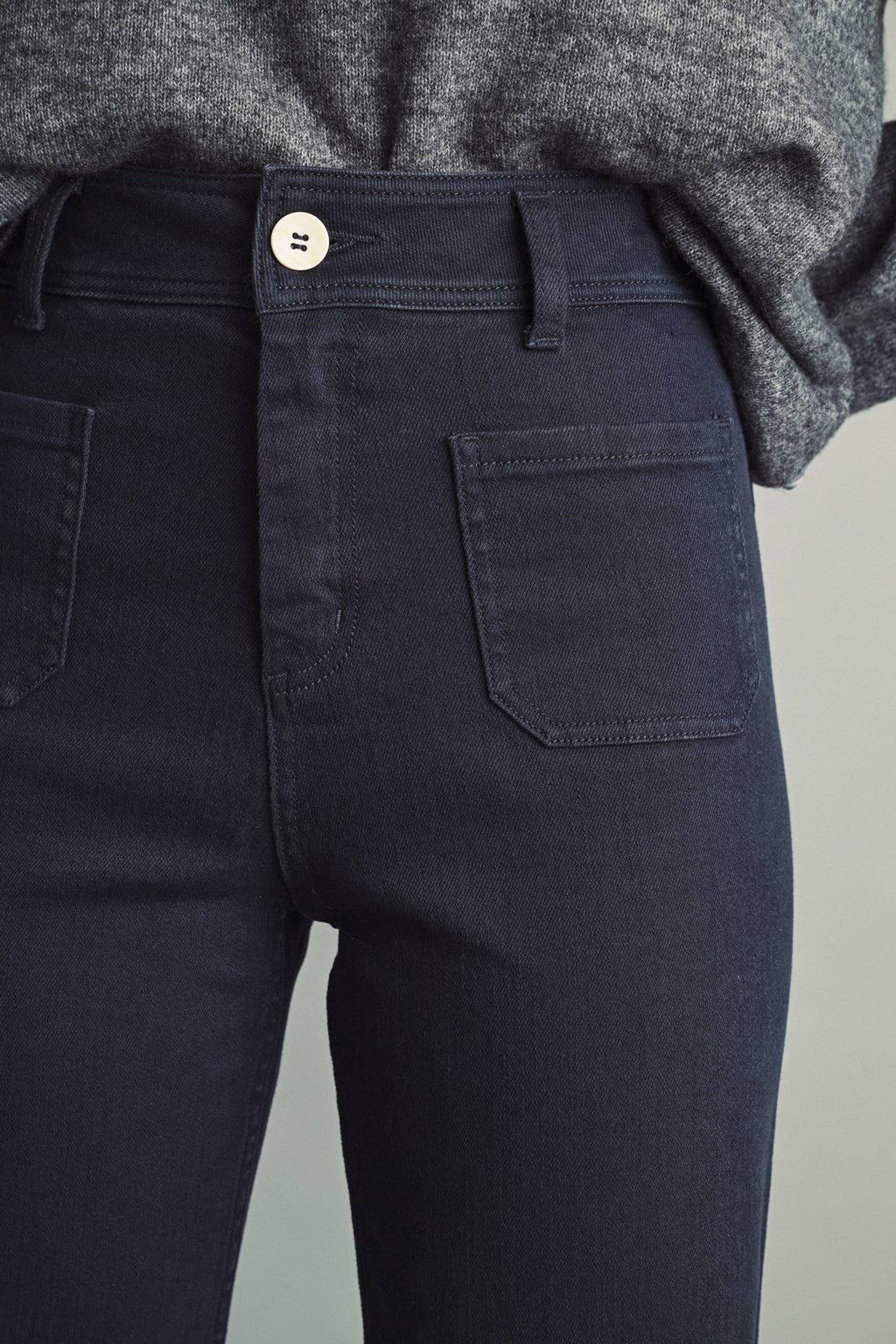 STRAIGHT WIDE LEG PANTS WITH FRONT POCKET