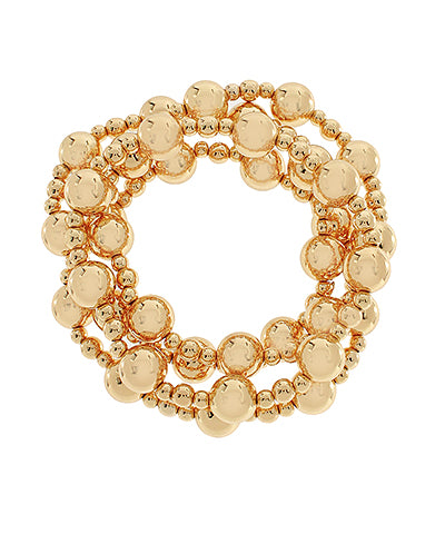 Gold Beaded Bracelet Stack