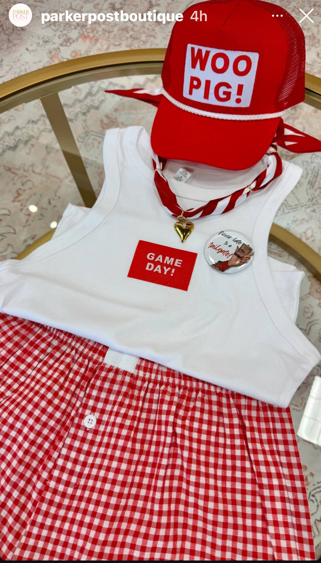 Game Day Tank Top Football School Spirit Red