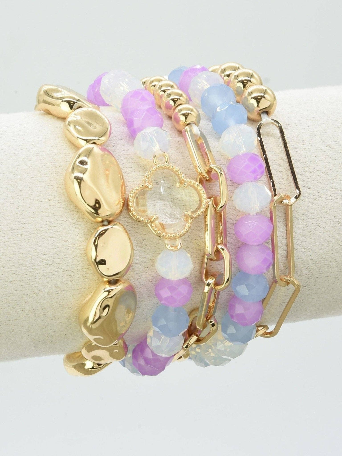 Beaded Clover Accent Jewelry Set Bracelet