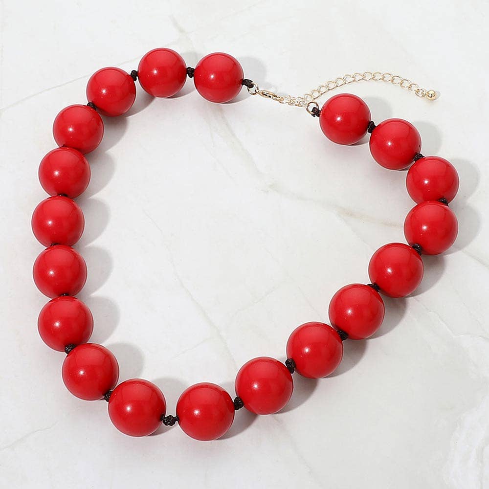 SECRET BOX_Chunky Round Beaded Statement Necklace