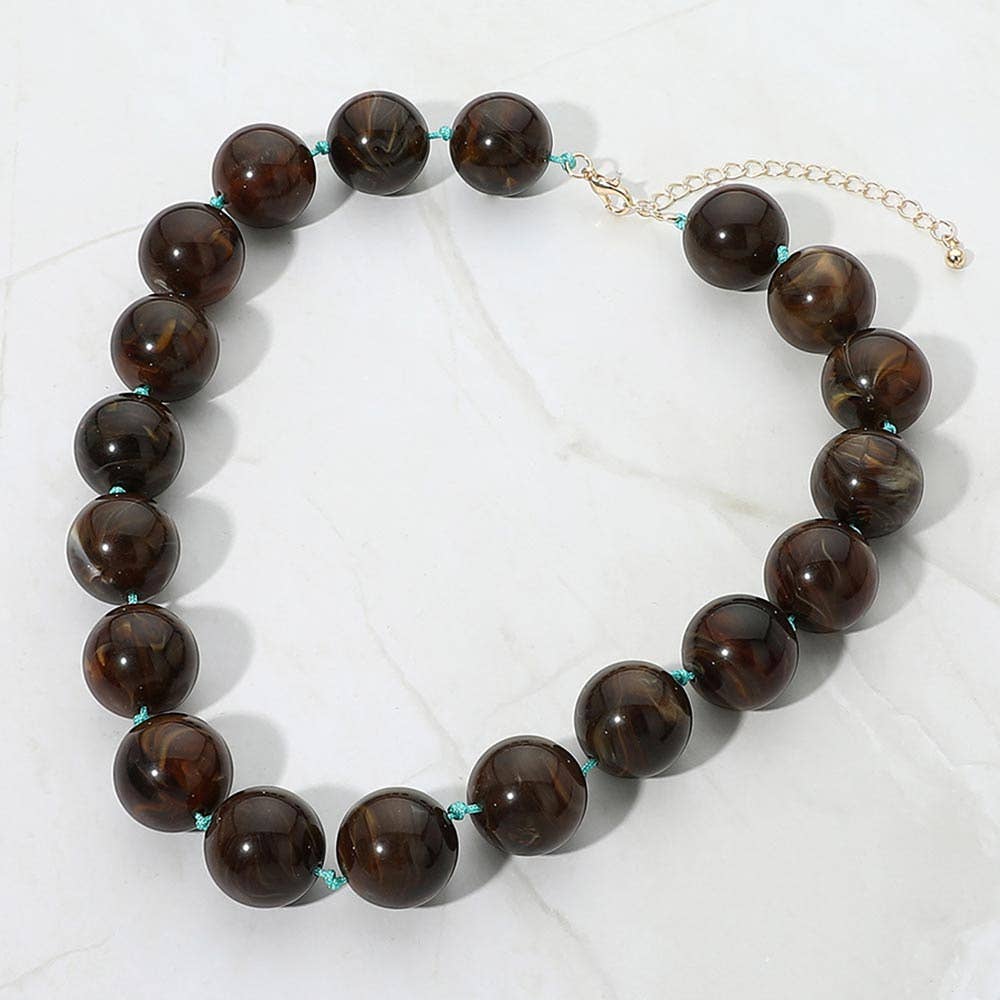 SECRET BOX_Chunky Round Beaded Statement Necklace