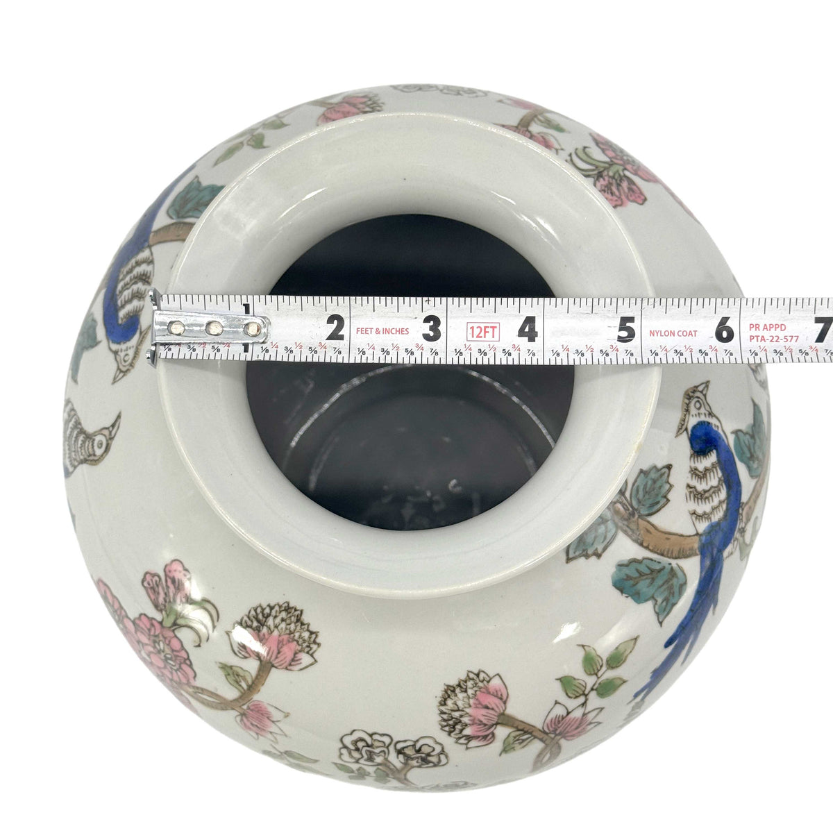 Multicolor Parrot Ceramic Chinoiserie Vase 10"
