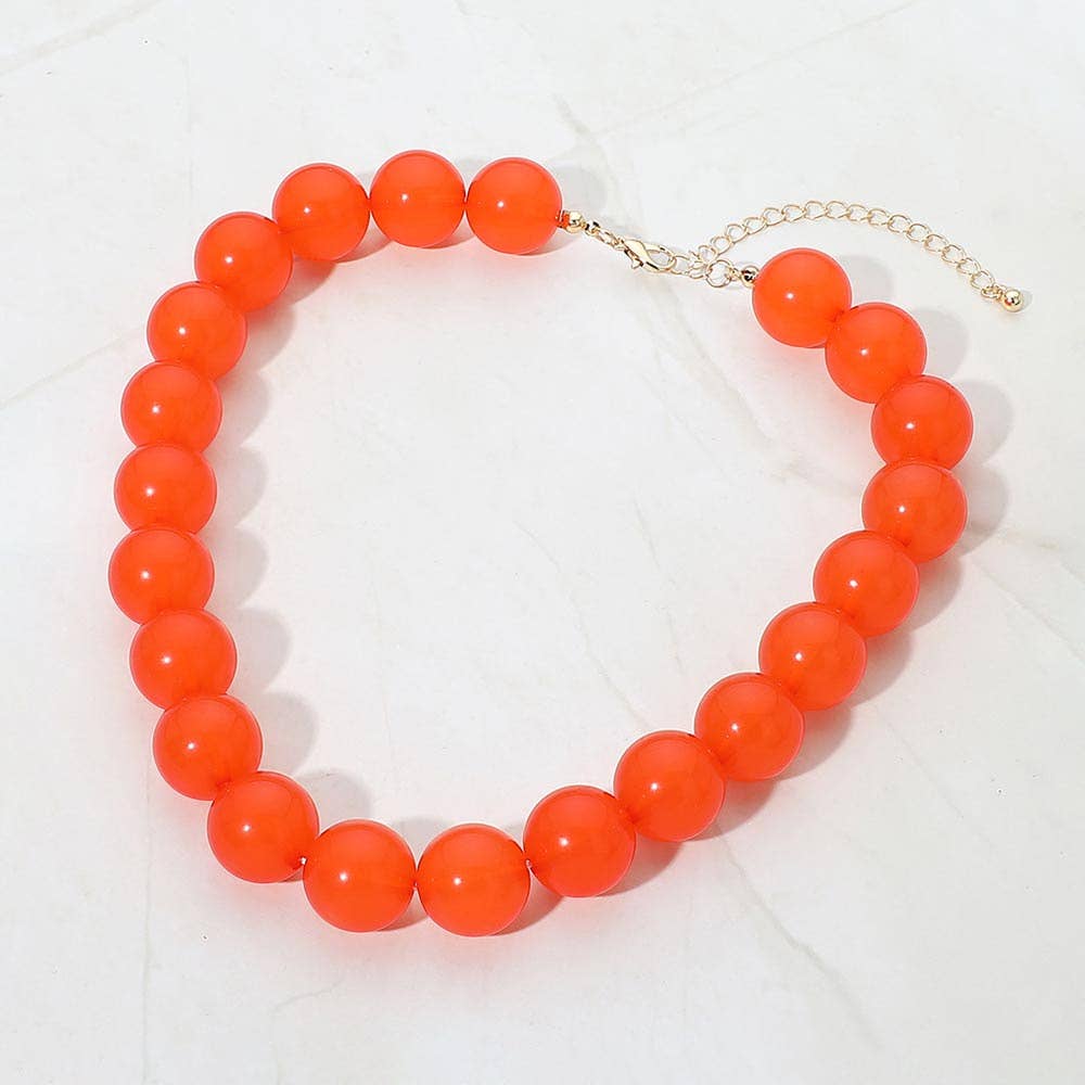 SECRET BOX_Bold Chunky Round Beaded Statement Necklace
