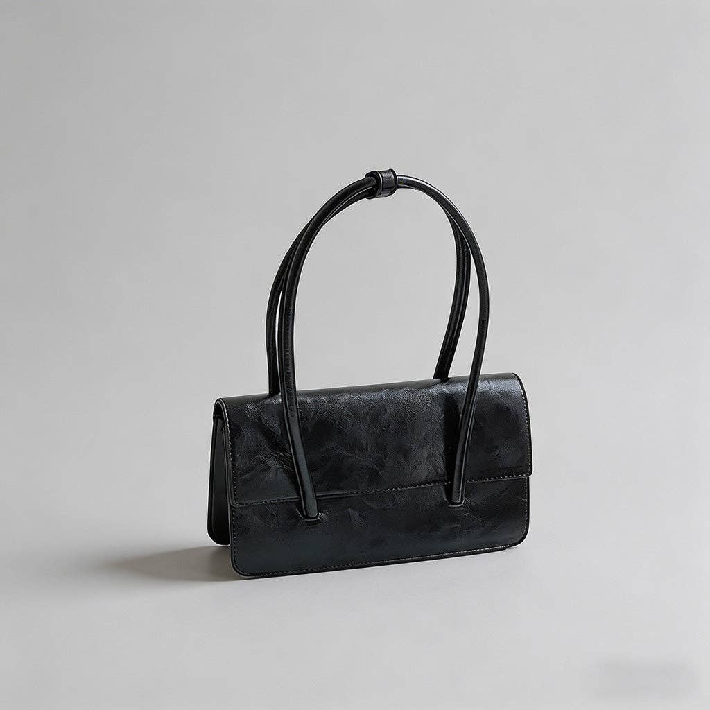 Sleek Structured Faux Shoulder Bag