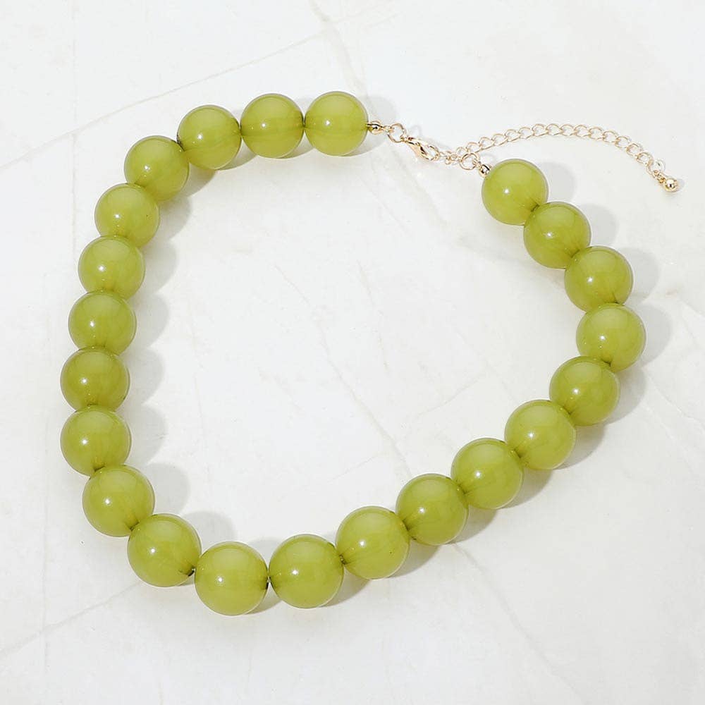 SECRET BOX_Bold Chunky Round Beaded Statement Necklace