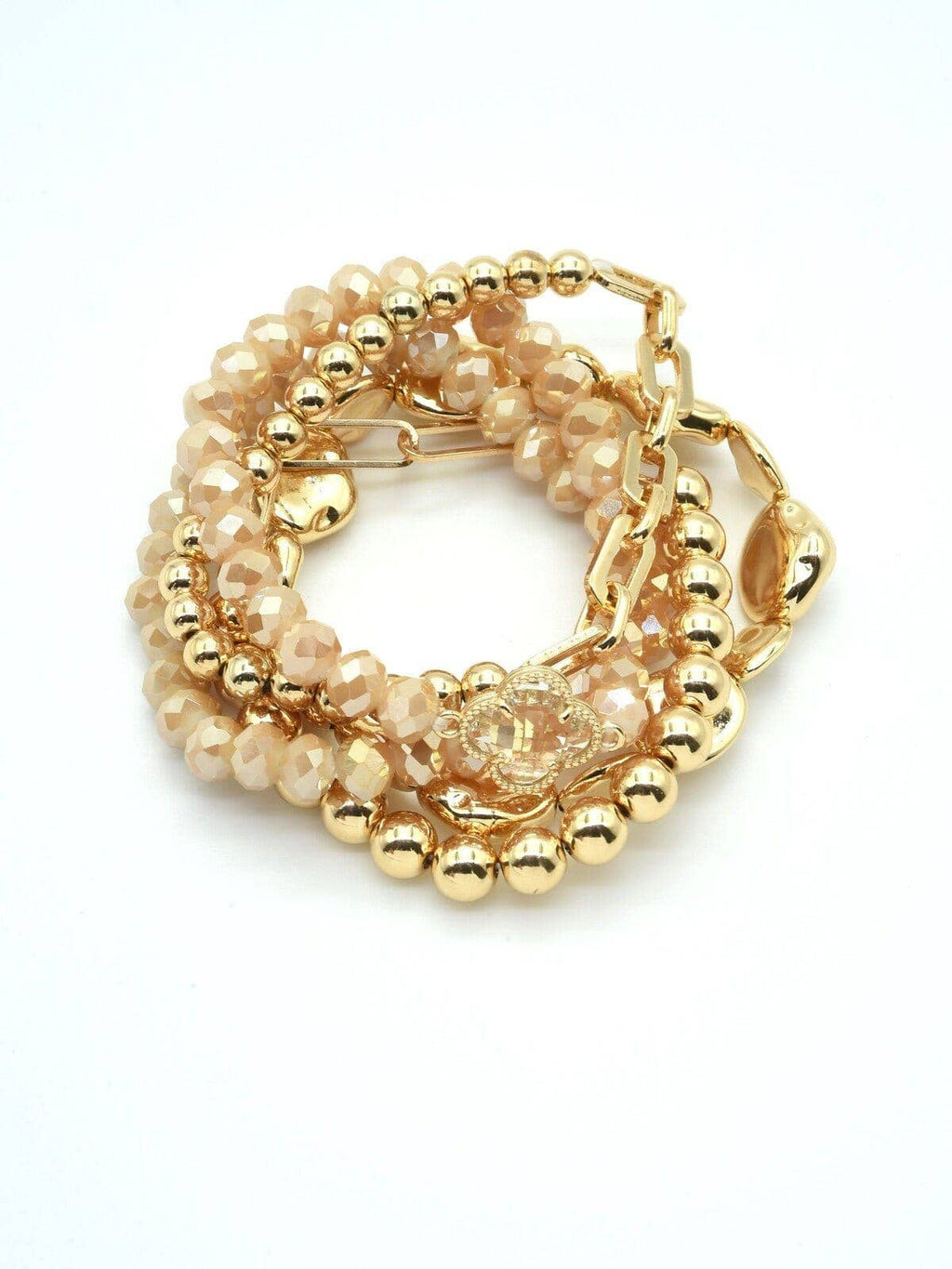 Beaded Clover Accent Jewelry Set Bracelet