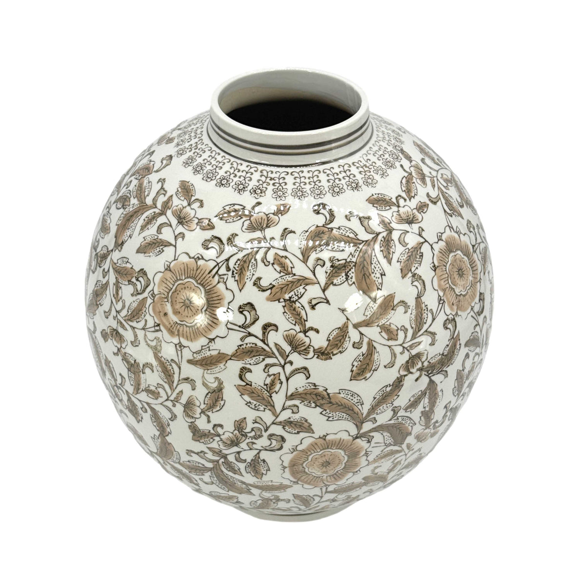 12" Dia Ceramic Globe Vase