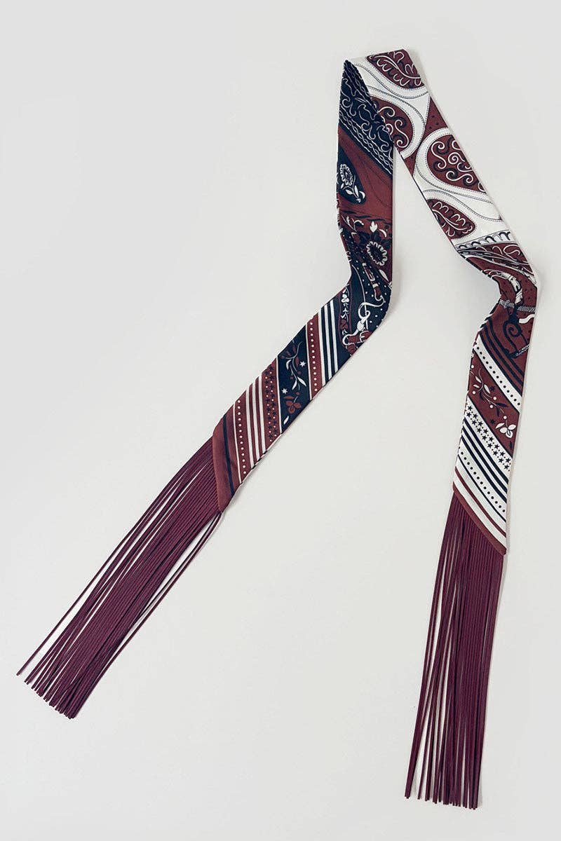 Printed Fringed Detail Scarf