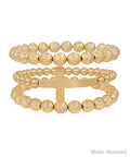 Beaded Cross Bracelet Set