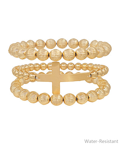 Beaded Cross Bracelet Set