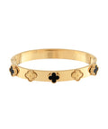 Black & Gold Clover Bangle