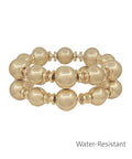 Gold Beaded Stretch Bracelet