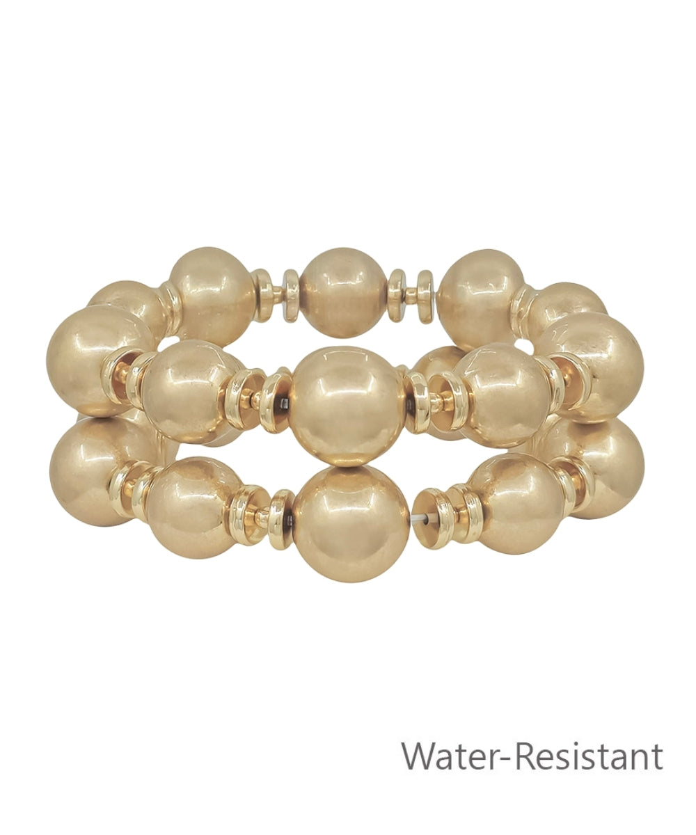 Gold Beaded Stretch Bracelet