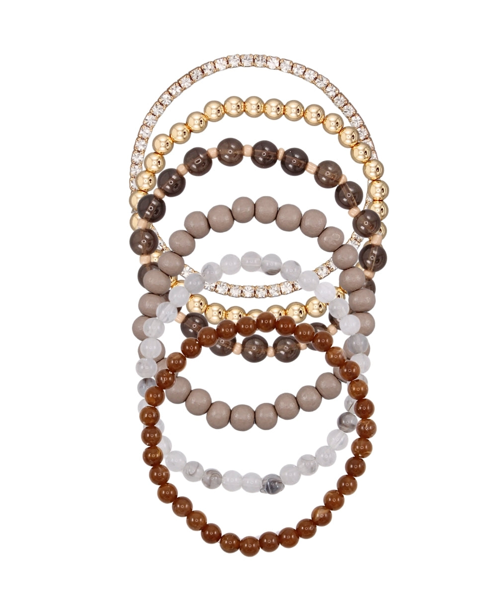 Grey and Brown Bracelet Stack