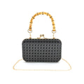 Woven Bamboo Handle Clutch
