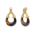Tortoise Resin U-Shaped Earrings