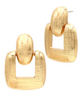 Gold Textured U-Shape Earrings