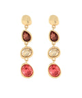 Burgundy & Pink Gemstone Drop Earrings